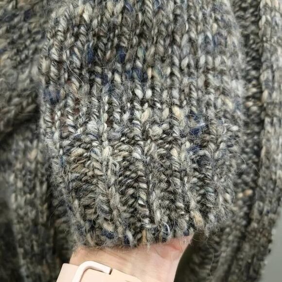 Talbots Chunky Wool Alpaca Waterfall Cardigan Sweater LG - Picture 4 of 9